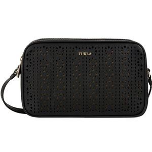 FURLA LILLI Crossbody Xl Nero leather camera bag